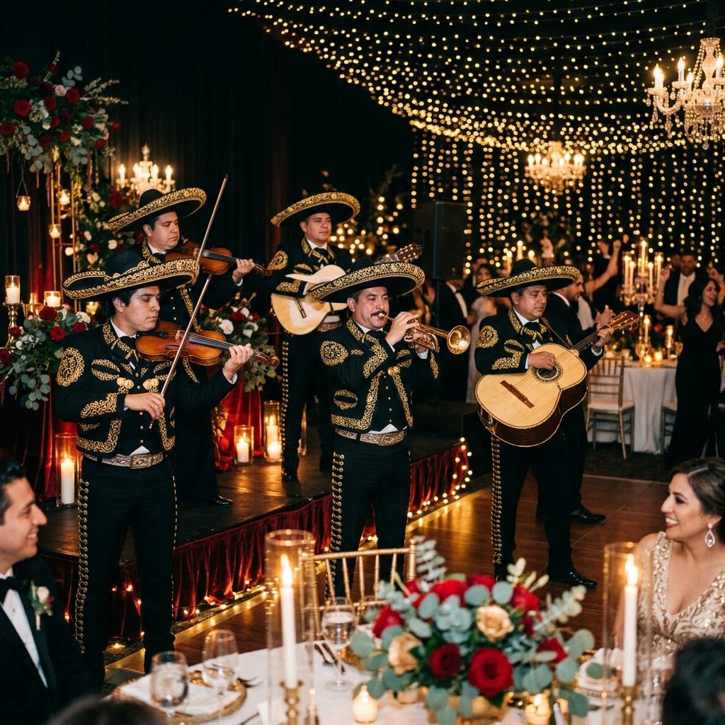 Mariachi musicians in traditional charro suits — Mariachi Gold Tampa